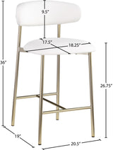 Lupita Vegan Leather Counter Stool in White, Set of 2 from Meridian - Luna Furniture