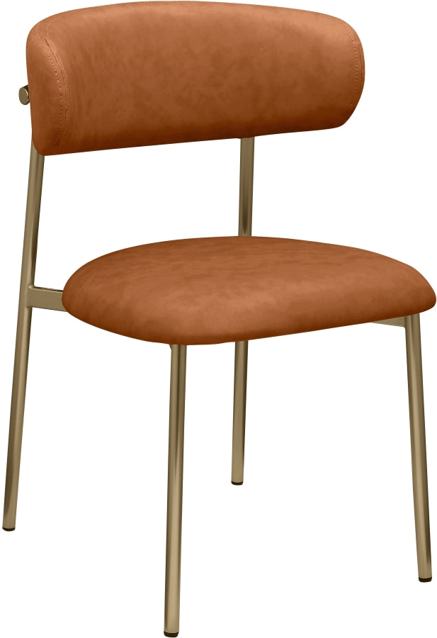 Lupita Vegan Leather Dining Chair Cognac, Set of 2 from Meridian - Luna Furniture