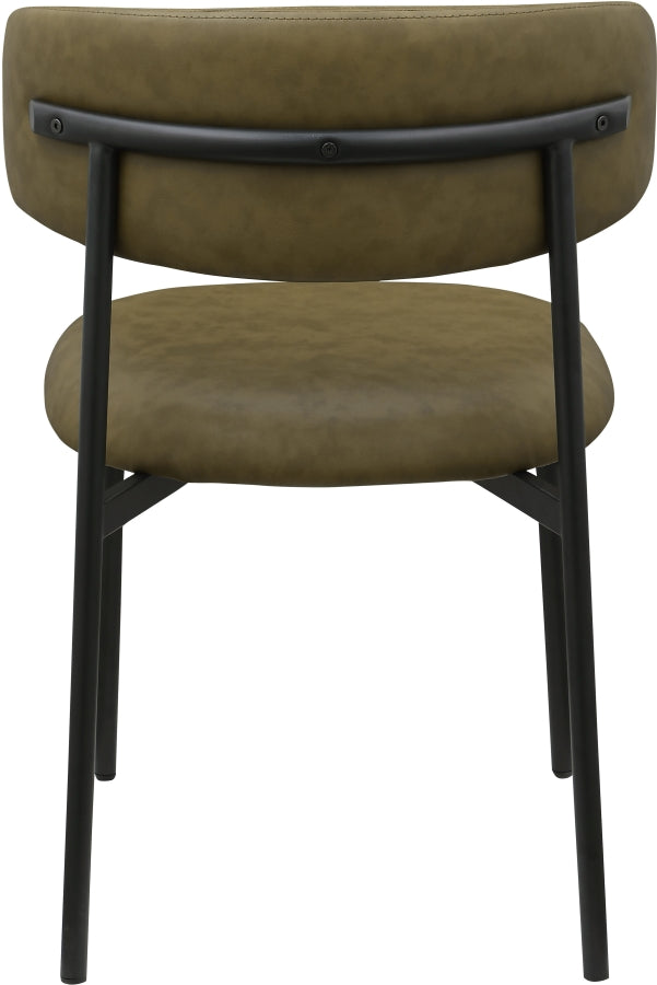 Lupita Vegan Leather Dining Chair Olive, Set of 2 from Meridian - Luna Furniture