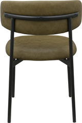 Lupita Vegan Leather Dining Chair Olive, Set of 2 from Meridian - Luna Furniture