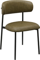 Lupita Vegan Leather Dining Chair Olive, Set of 2 from Meridian - Luna Furniture