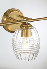 Luster Three Lights Vanity With Clear Glass for Bathrooms above Mirror  Wall Lamp - Satin Brass - WLL03900401