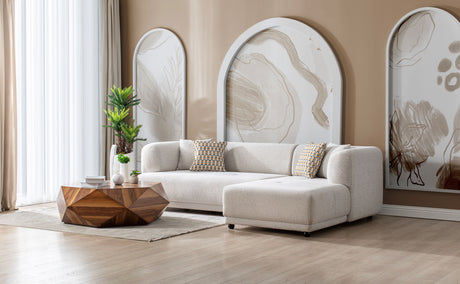 Lyna Ivory 2-Piece RAF Sectional from Nova Furniture - Luna Furniture