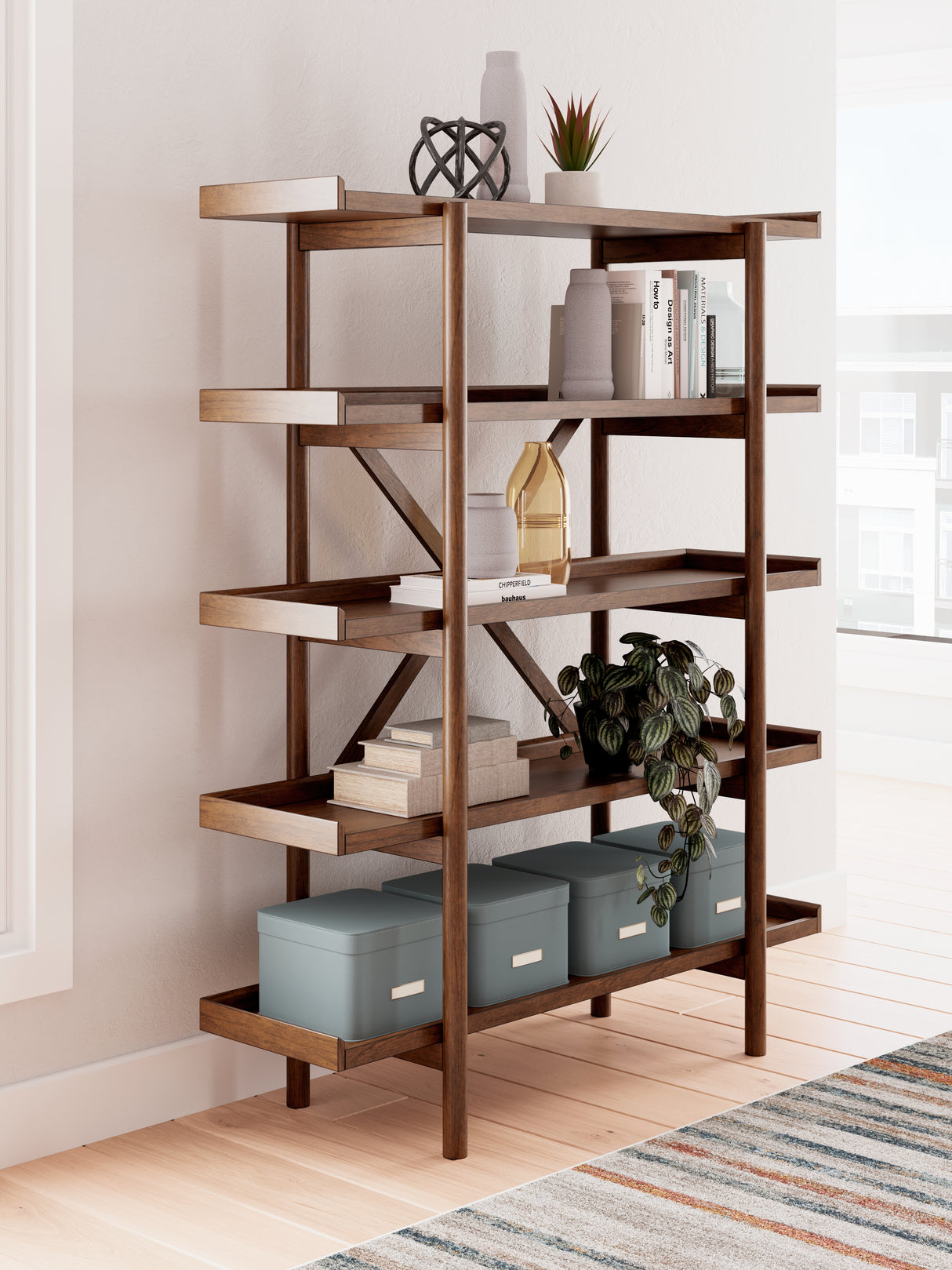 Lyncott Brown 70" Bookcase - H615-70