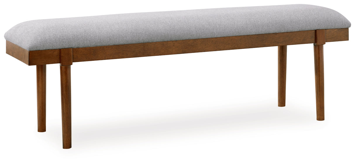 Lyncott Gray/Brown 59" Upholstered Dining Bench - D615-00