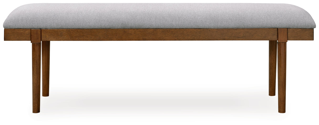 Lyncott Gray/Brown 59" Upholstered Dining Bench - D615-00