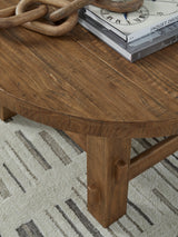 Mackifeld Coffee Table with 2 End Tables in Warm Brown from Ashley - Luna Furniture