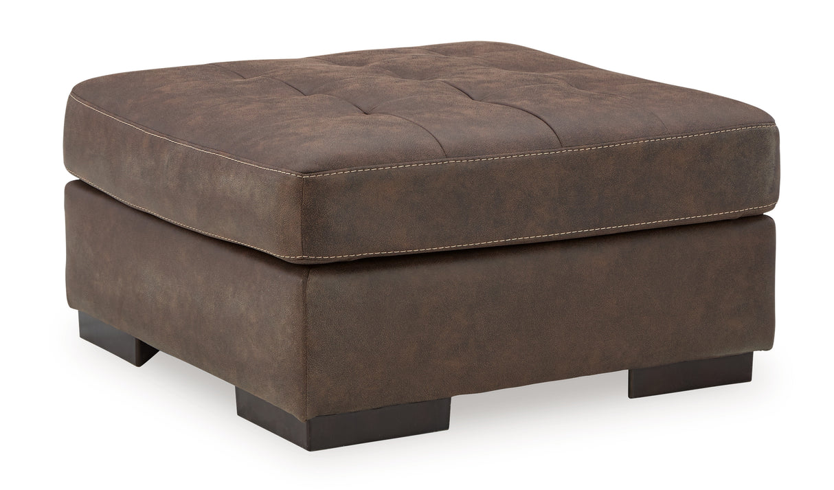 Maderla 2-Piece Sectional with Ottoman in Walnut - PKG010996