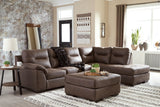 Maderla 2-Piece Sectional with Ottoman in Walnut - PKG010997