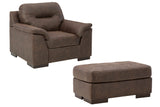 Maderla Chair and Ottoman in Walnut - PKG010992