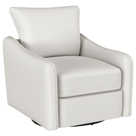 Madia Upholstered Slope Arm Swivel Club Chair Vanilla - 903391