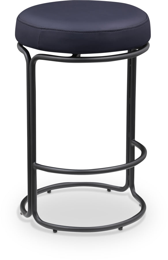 Madison Vegan Leather Counter Stool Black, Set of 2 from Meridian - Luna Furniture