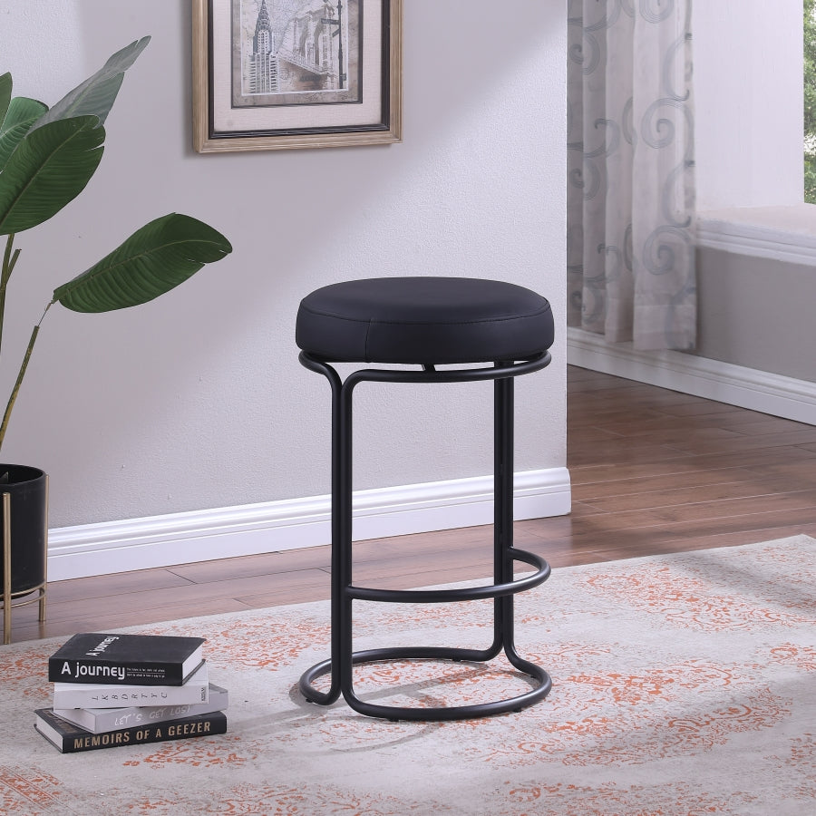 Madison Vegan Leather Counter Stool Black, Set of 2 from Meridian - Luna Furniture