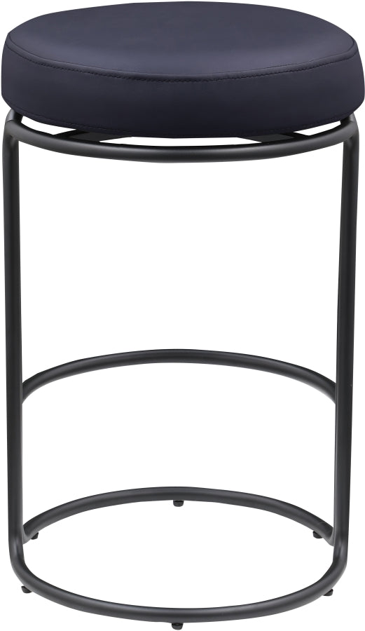 Madison Vegan Leather Counter Stool Black, Set of 2 from Meridian - Luna Furniture