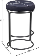 Madison Vegan Leather Counter Stool Black, Set of 2 from Meridian - Luna Furniture