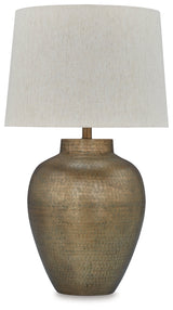 Madney 2-Piece Table Lamp Set in Antique Gold Finish from Ashley - Luna Furniture