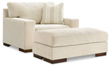 Maggie Chair and Ottoman in Birch from Ashley - Luna Furniture