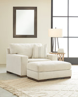 Maggie Chair and Ottoman in Birch from Ashley - Luna Furniture