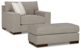 Maggie Chair and Ottoman in Flax from Ashley - Luna Furniture