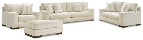 Maggie Sofa, Loveseat, Chair and Ottoman in Birch - PKG013077