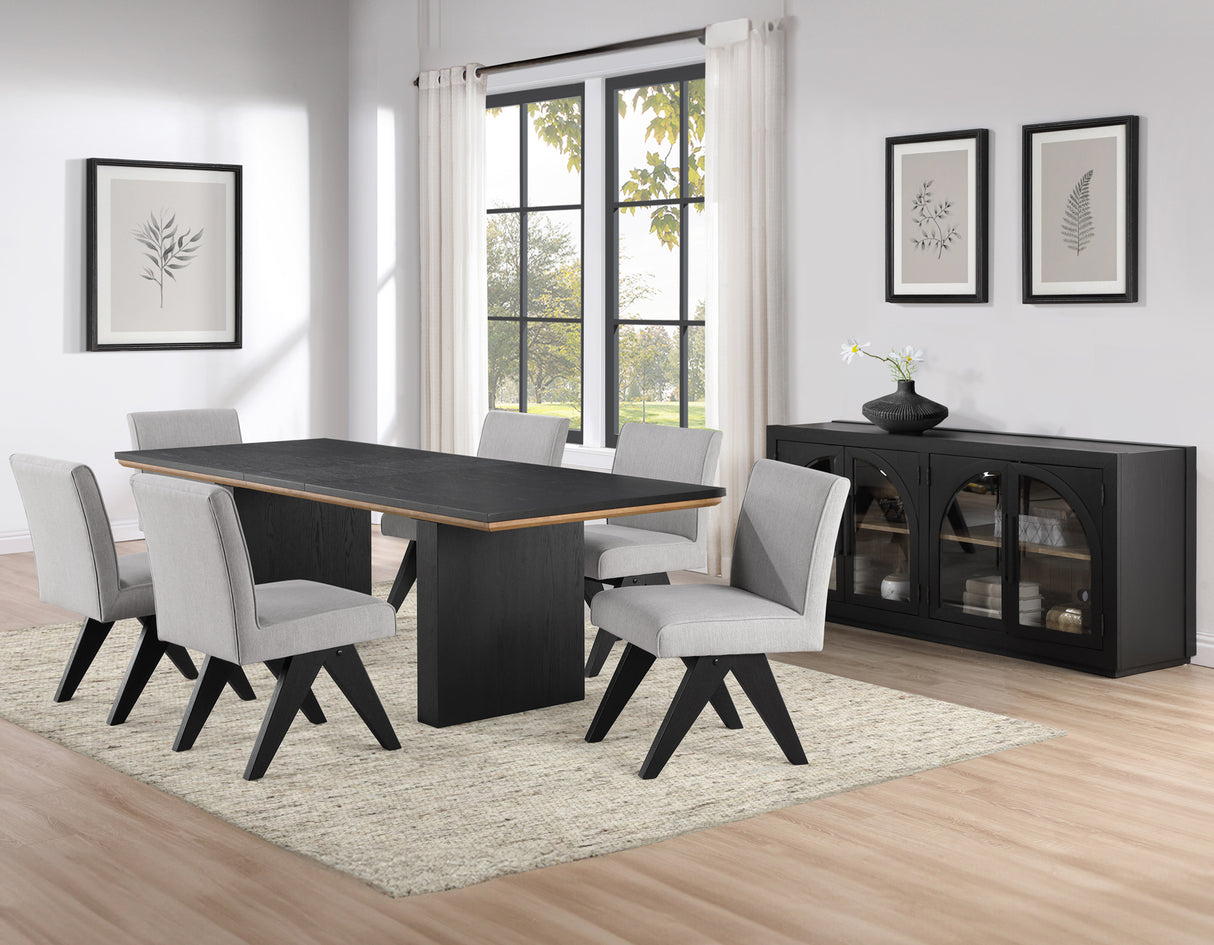 Magnolia 5-Piece 80-96″ Dining Set with Side Chair from Steve Silver - Luna Furniture