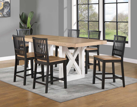 Magnolia 5-Piece 80-96-inch Counter Height Dining Set(Table & 4 Counter Chairs) - SET | MM500PTT | MM500PTB | MM500CC(4)