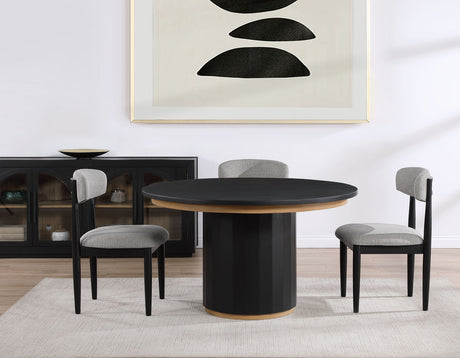 Magnolia 52-inch Round 5-Piece Dining Set, Black - SET | MM520KTT | MM520KTB | MM520KS(4)