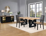 Magnolia 72-108-inch Table, Black Base - SET | MM500TT | MM500KTB