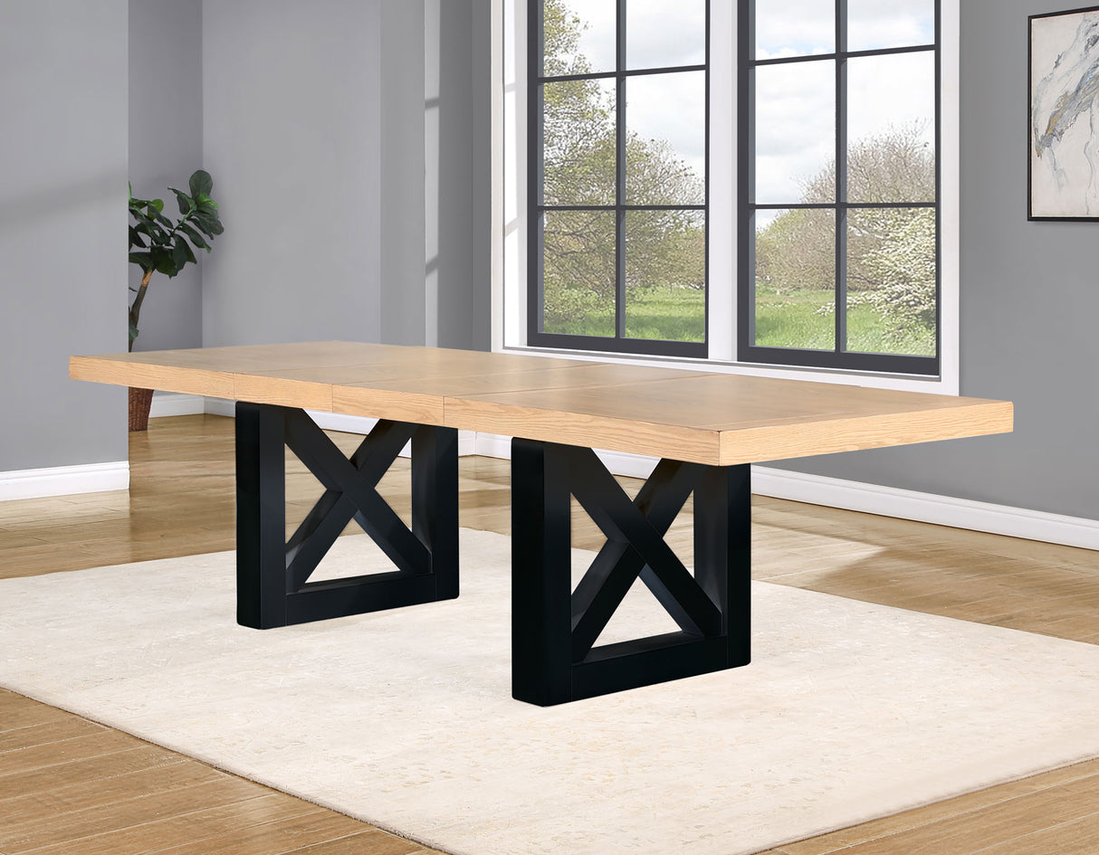 Magnolia 72-108-inch Table, Black Base - SET | MM500TT | MM500KTB