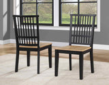 Magnolia Black 5-Piece Round Dining Set with Wooden Seat Chair - SET | MM520KTT | MM520KTB | MM500S(4)