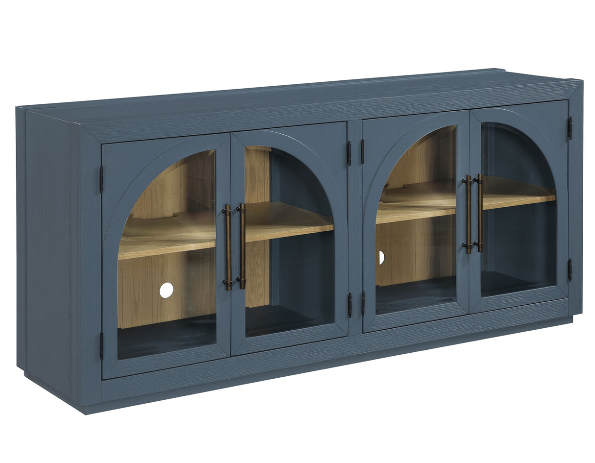 Magnolia Cathedral Doored Server, Dusty Blue Finish from Steve Silver - Luna Furniture