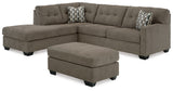 Mahoney 2-Piece Sectional with Ottoman in Chocolate - PKG015087