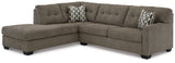 Mahoney 2-Piece Sectional with Ottoman in Chocolate - PKG015087