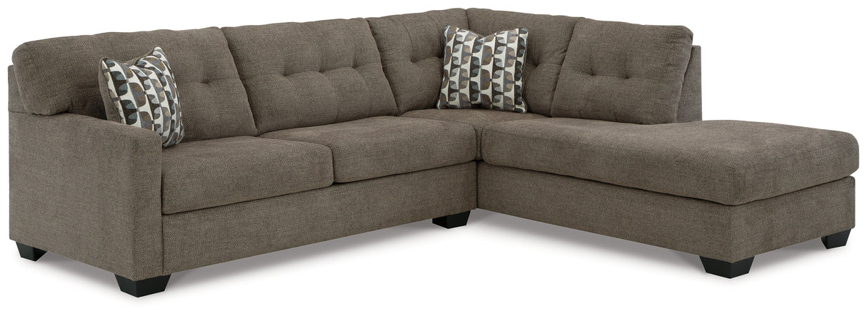 Mahoney 2-Piece Sectional with Ottoman in Chocolate - PKG015088