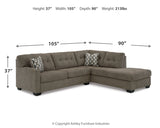 Mahoney 2-Piece Sectional with Ottoman in Chocolate - PKG015088