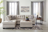 Mahoney 2-Piece Sectional with Ottoman in Pebble - PKG015085