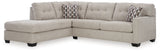 Mahoney 2-Piece Sectional with Ottoman in Pebble - PKG015085