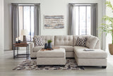 Mahoney 2-Piece Sectional with Ottoman in Pebble - PKG015086