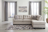 Mahoney 2-Piece Sectional with Ottoman in Pebble - PKG015086