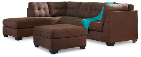 Maier 2-Piece Sectional with Ottoman in Walnut - PKG010961