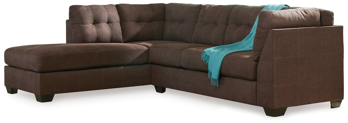 Maier 2-Piece Sectional with Ottoman in Walnut - PKG010961