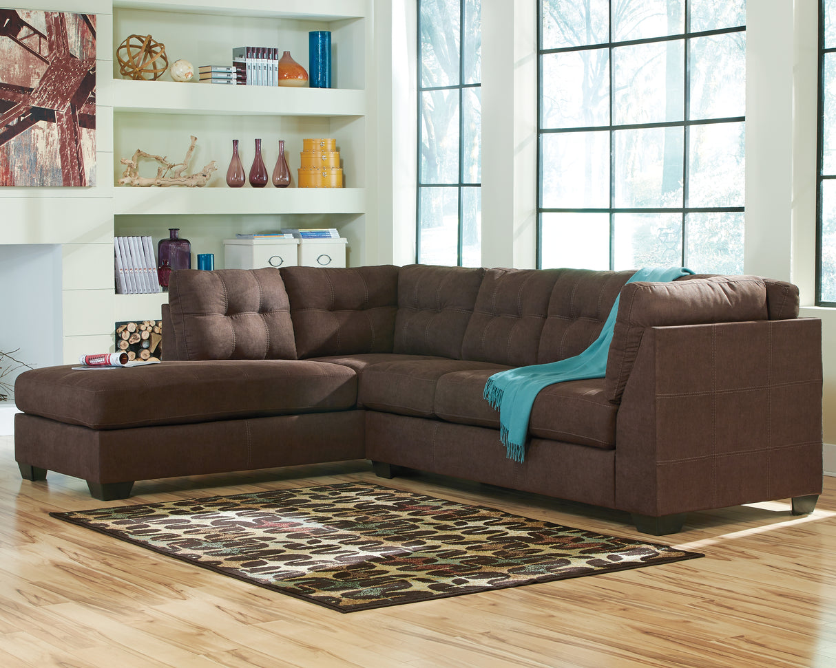 Maier 2-Piece Sectional with Ottoman in Walnut - PKG010961