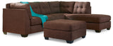 Maier 2-Piece Sectional with Ottoman in Walnut - PKG010963