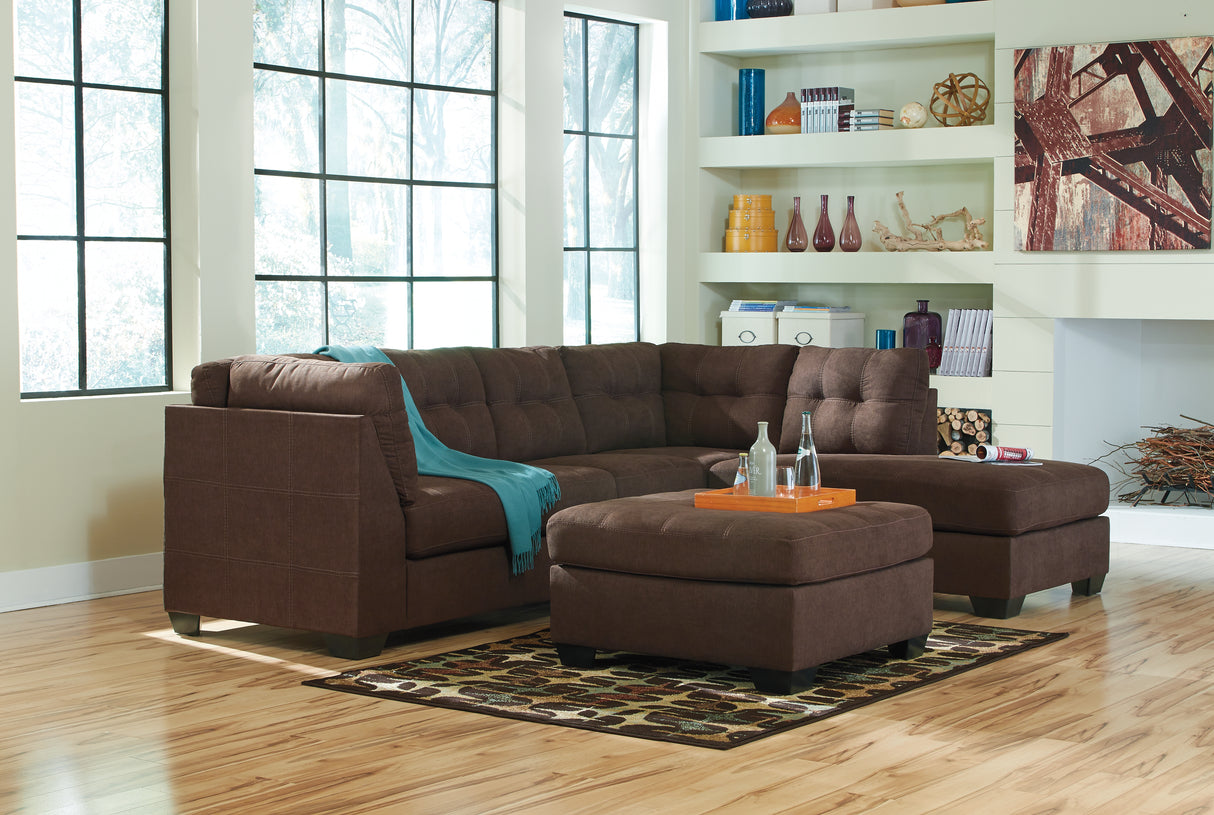 Maier 2-Piece Sectional with Ottoman in Walnut - PKG010963