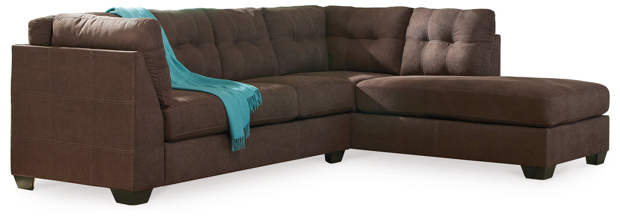 Maier 2-Piece Sectional with Ottoman in Walnut - PKG010963