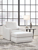 Maitelynn Chair and Ottoman in Chalk - PKG015431