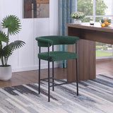 Malin Boucle Fabric Counter Stool Green, Set of 2 from Meridian - Luna Furniture