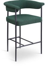 Malin Boucle Fabric Counter Stool Green, Set of 2 from Meridian - Luna Furniture