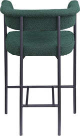 Malin Boucle Fabric Counter Stool Green, Set of 2 from Meridian - Luna Furniture