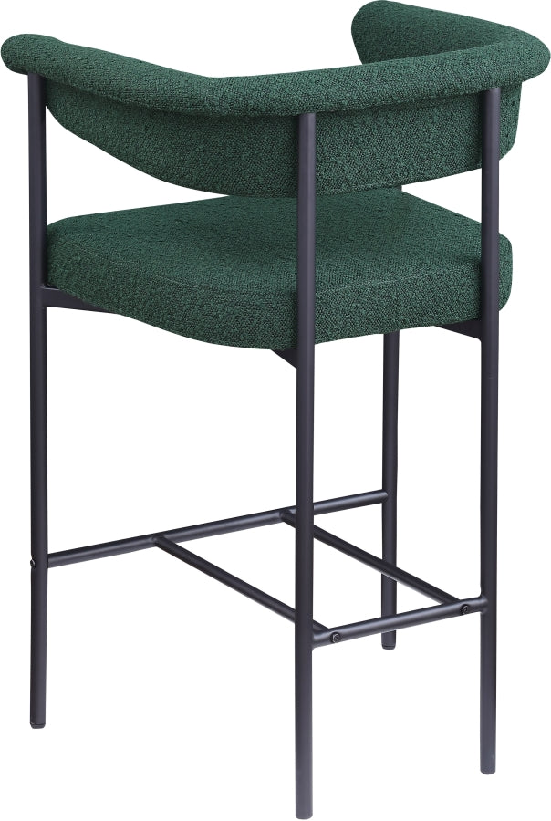 Malin Boucle Fabric Counter Stool Green, Set of 2 from Meridian - Luna Furniture